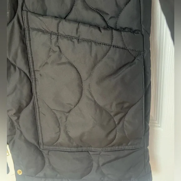 J Crew Black Quilted Coat, Womens Small - Picture 6 of 7